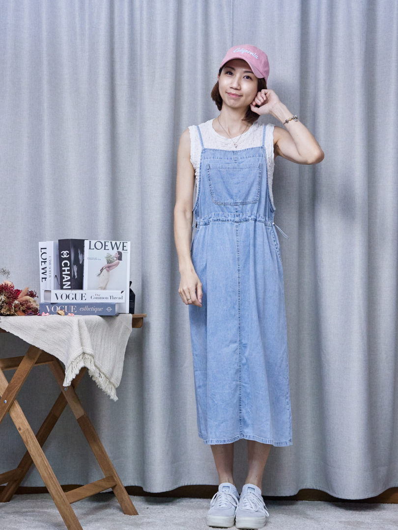 姐妹穿搭推薦♡ 鬆緊腰設計吊帶裙超好駕馭！(不含內搭)