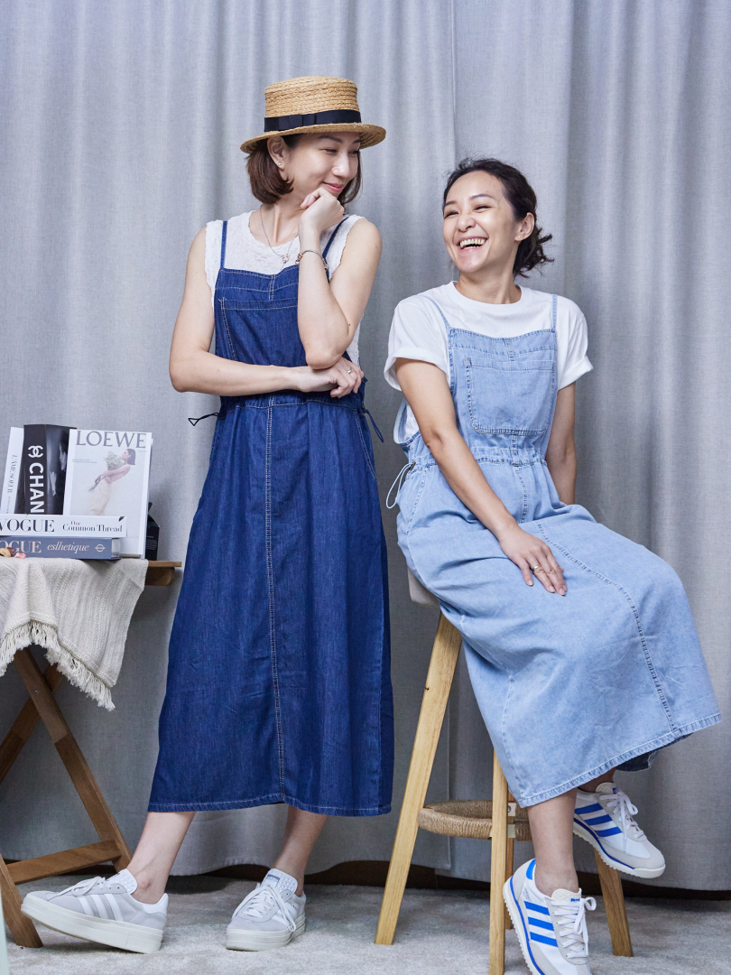 姐妹穿搭推薦♡ 鬆緊腰設計吊帶裙超好駕馭！(不含內搭)