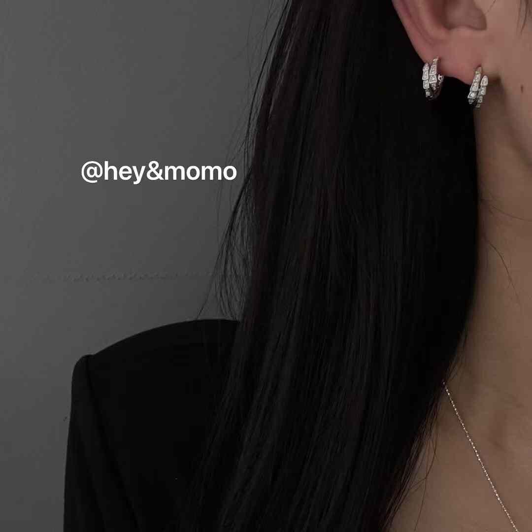 HM4342 925銀微鑲滿鑽大牌同款造型氣質耳扣