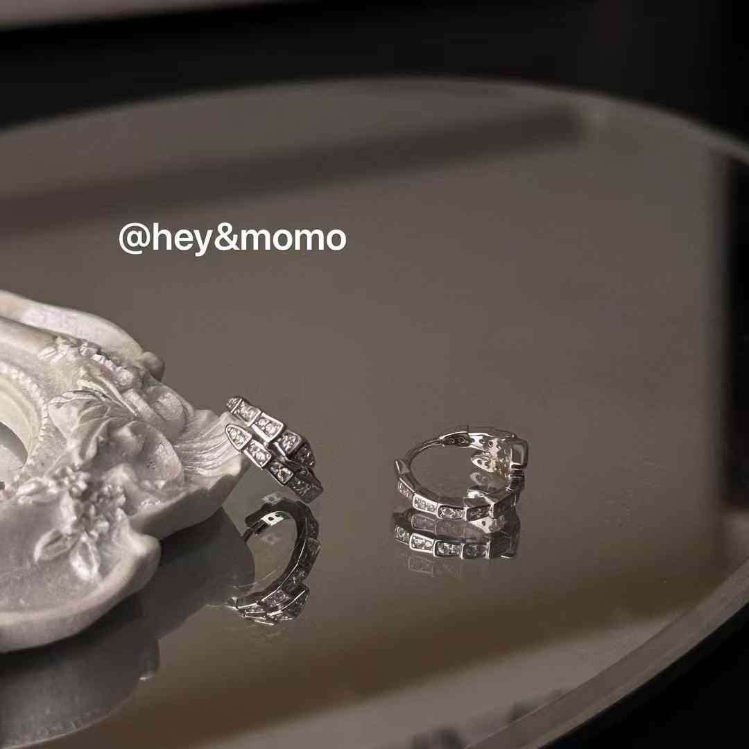 HM4342 925銀微鑲滿鑽大牌同款造型氣質耳扣