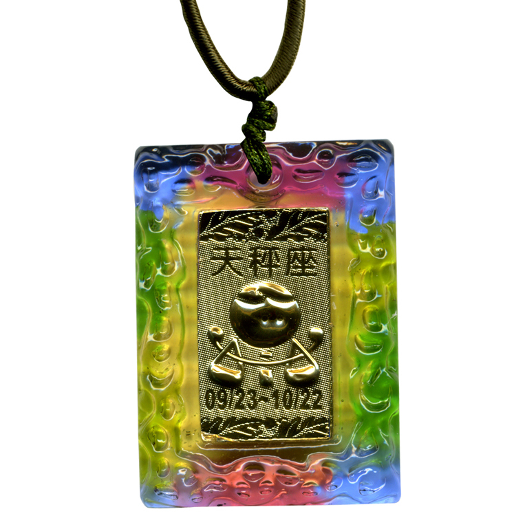 鹿港窯 開運金箔琉璃項鍊~十二星座