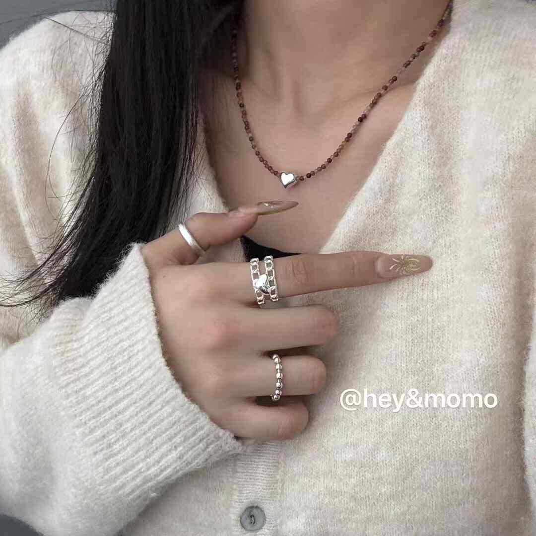 HM4357 925銀多彩碧璽➕精緻小愛心氣質項鍊