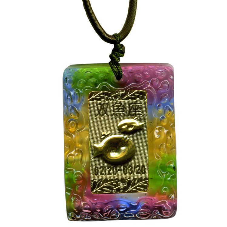 鹿港窯 開運金箔琉璃項鍊~十二星座