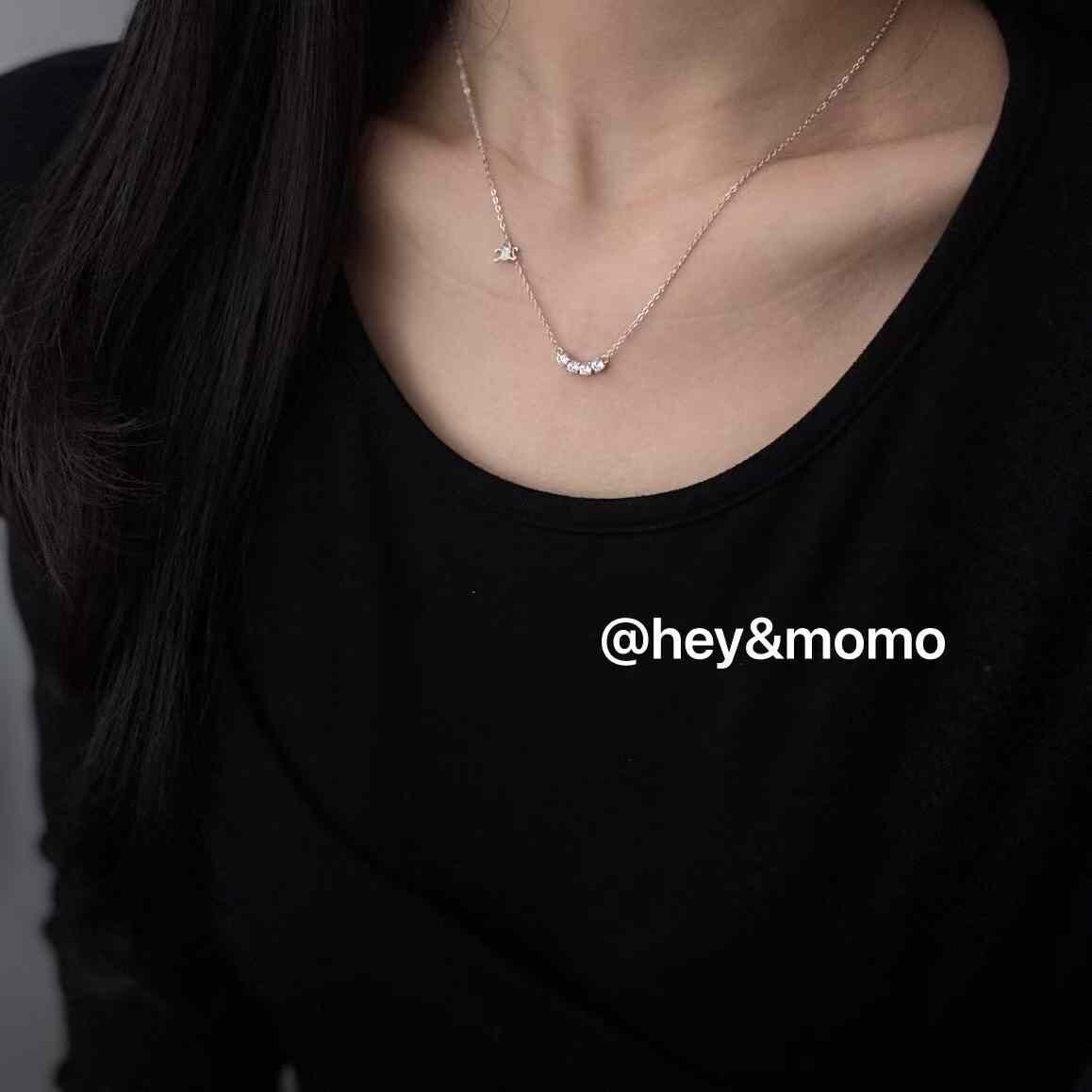 HM4360 925銀施華洛水鑽➕凱旋門吊飾簡約項鍊