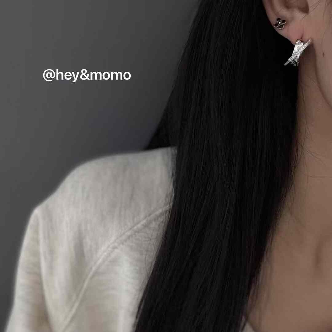 HM4363 925銀微鑲鑽大牌設計款個性耳圈