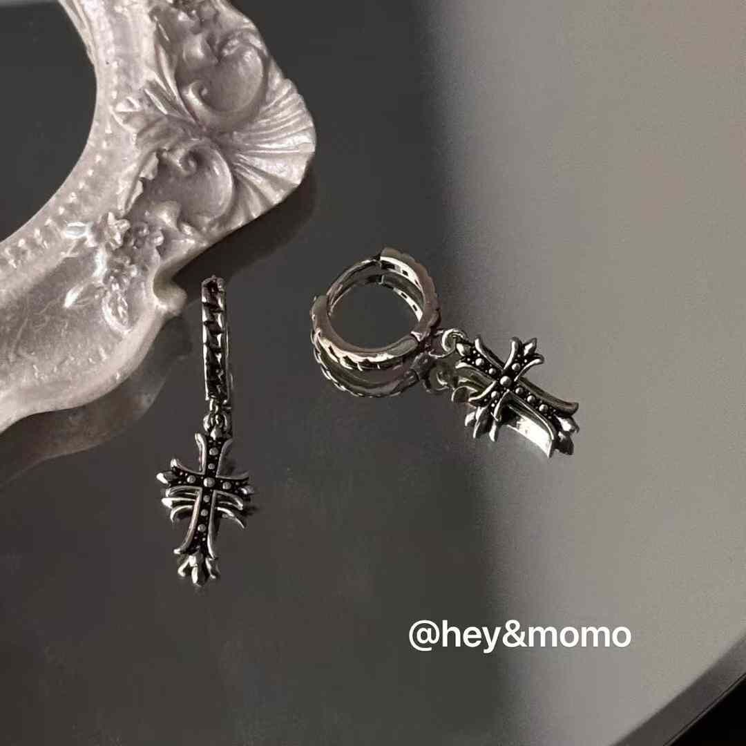 HM4366 925銀重工十字架吊墜可正反兩戴耳圈