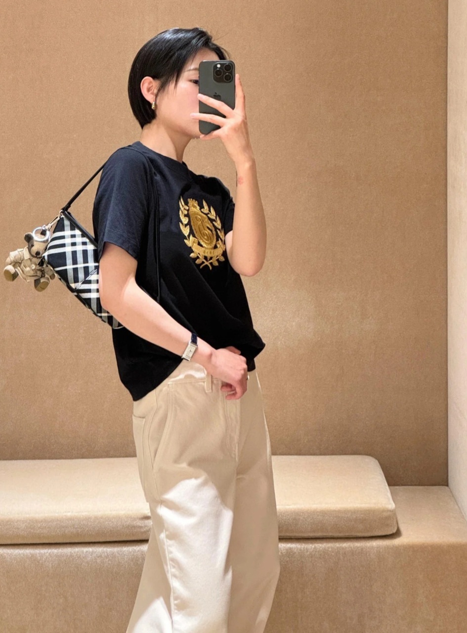 BBR 黑色 金色刺繡 Logo Tee