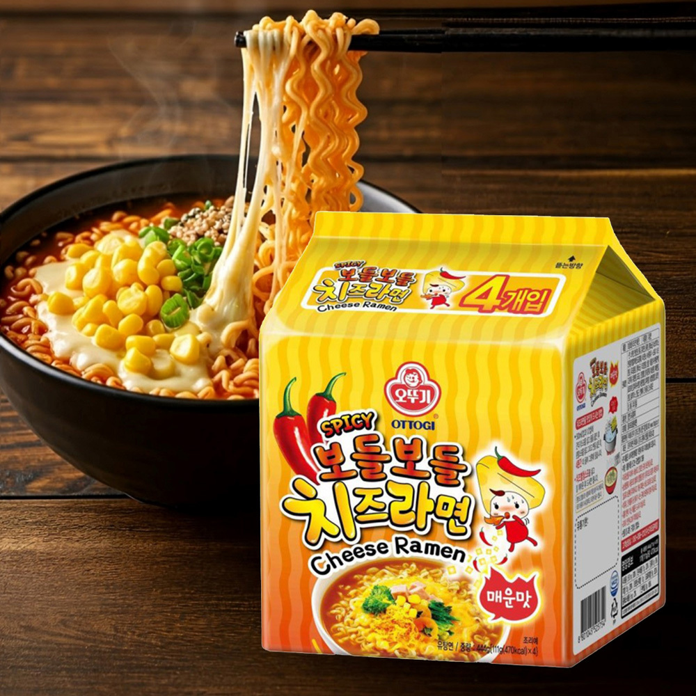 韓國 不倒翁 辣味起司拉麵  (單入/袋裝4入)  嗆辣