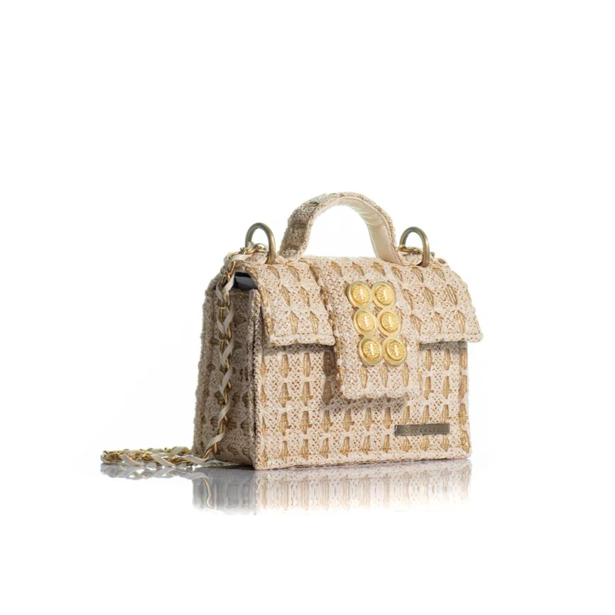 1KO0522-212 KOORELOO The Petite New Yorker Straw Ivory/Gold #22202.1004.219 (B-EU-E)