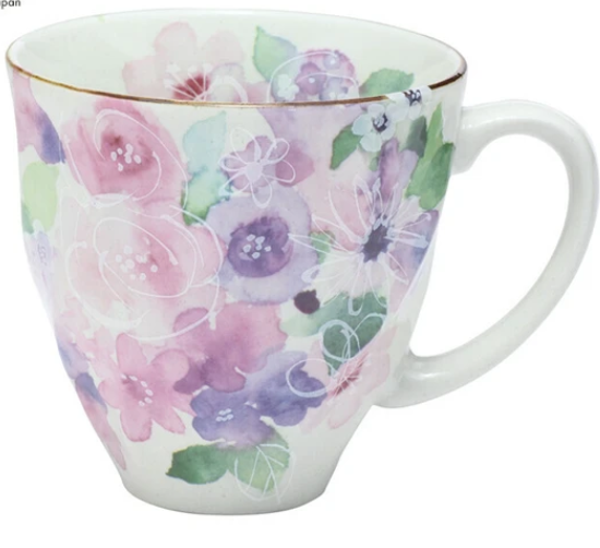 日本美濃燒有耳瓦杯(花工房)(粉紅) (日本製)