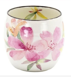 日本美濃燒圓瓦杯(ツツジ) (日本製)