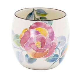 日本美濃燒圓瓦杯(バラ) (日本製)