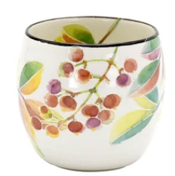 日本美濃燒圓瓦杯(南天) (日本製)