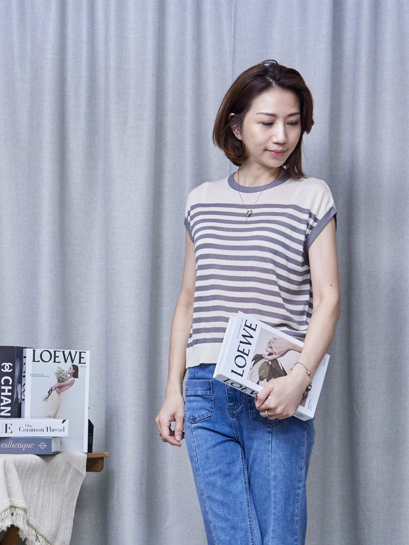 條紋控的溫柔派♡輕薄針織的優雅新提案