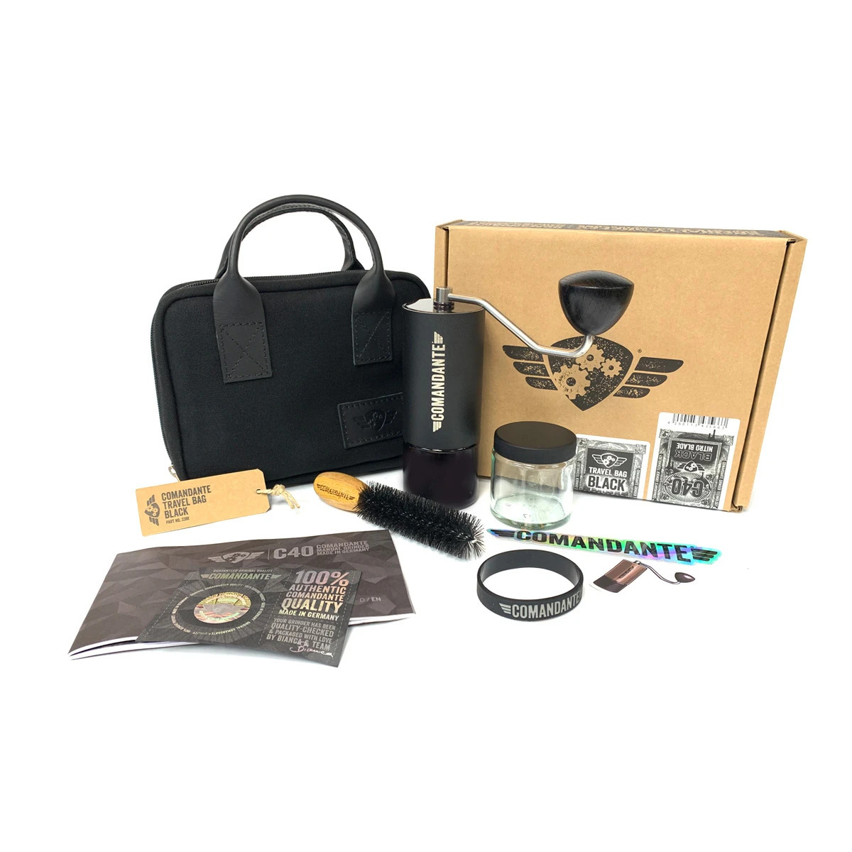 德國 Comandante C40 MK4 頂級手搖磨豆機 黑色 攜帶包套組(原廠6號毛刷+攜帶包)