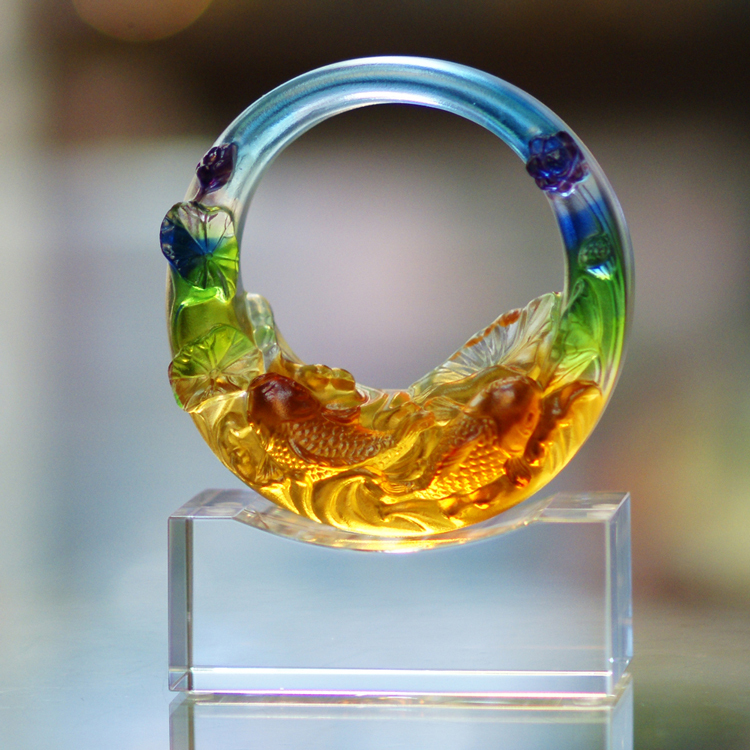 鹿港窯禮品館│琉璃-擺飾-獎牌 圓滿S