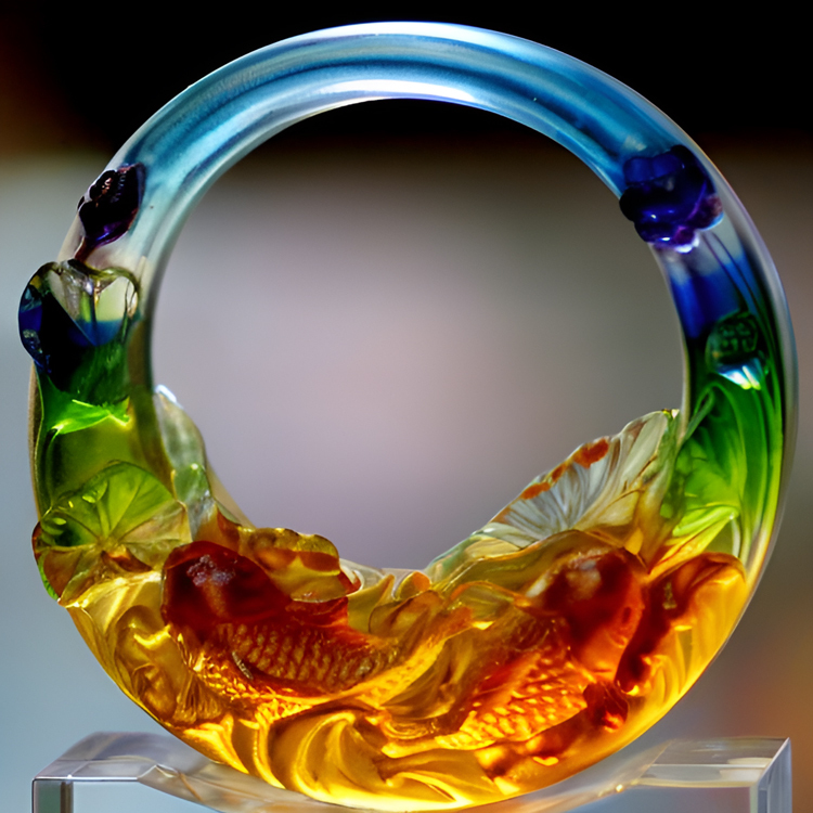 鹿港窯禮品館│琉璃-擺飾-獎牌 圓滿S