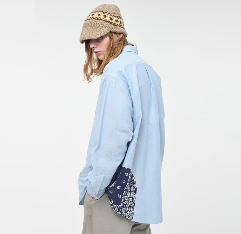 BOWWOW OXFORD BD SHIRTS BANDANNA REPAIRED - BLUE IN STOCK NOW (現貨發售中)