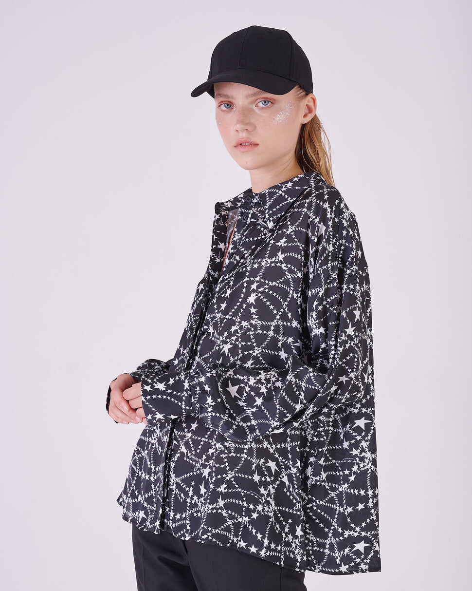 【Silvian Heach】甜美流星長袖寬襯衫