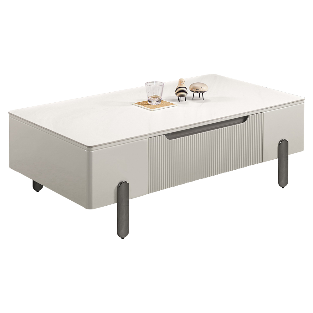 麗娜4.3尺二抽岩板造型大茶几