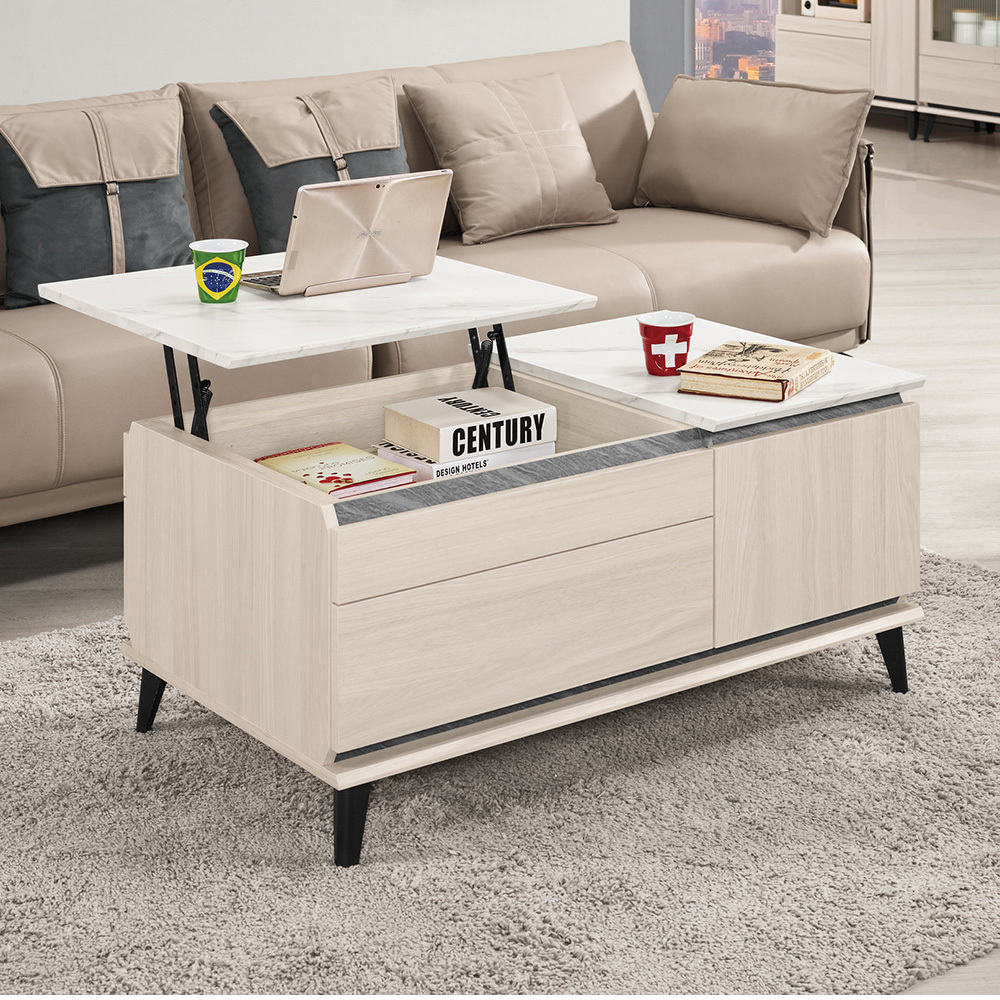 珊卓3.3尺多功能升降仿石面大茶几