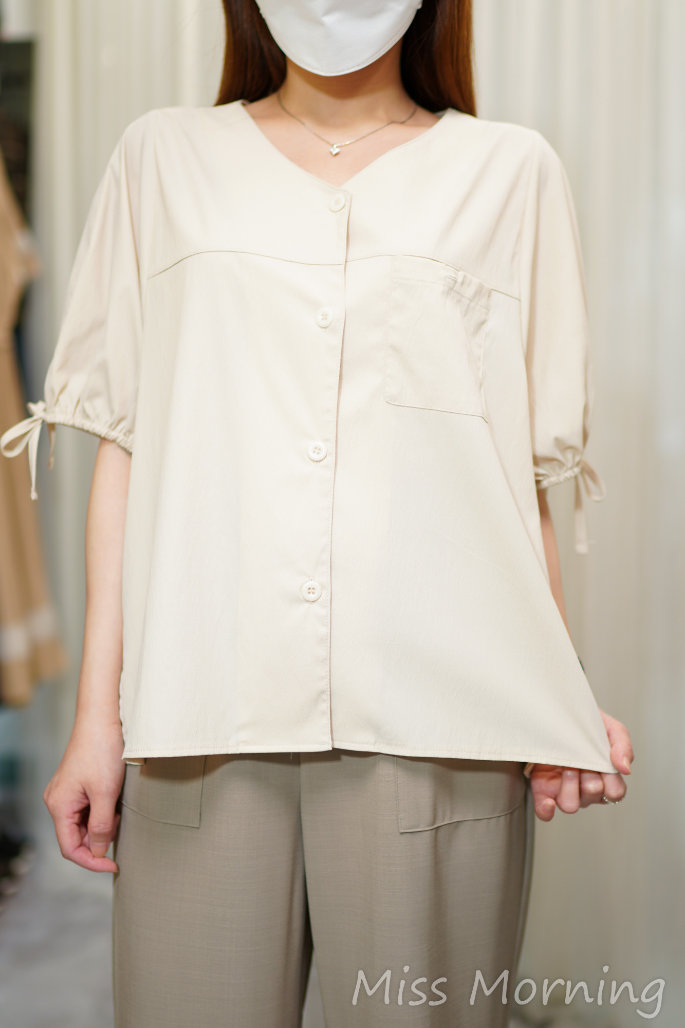 簡約風衣料上衣(14612)