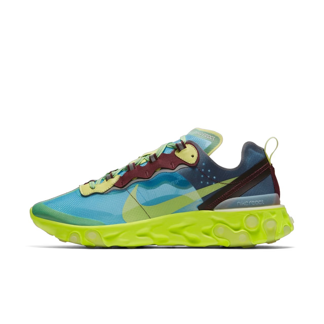 Undercover x Nike React Element 87 湖水藍 半透明 BQ2718-400