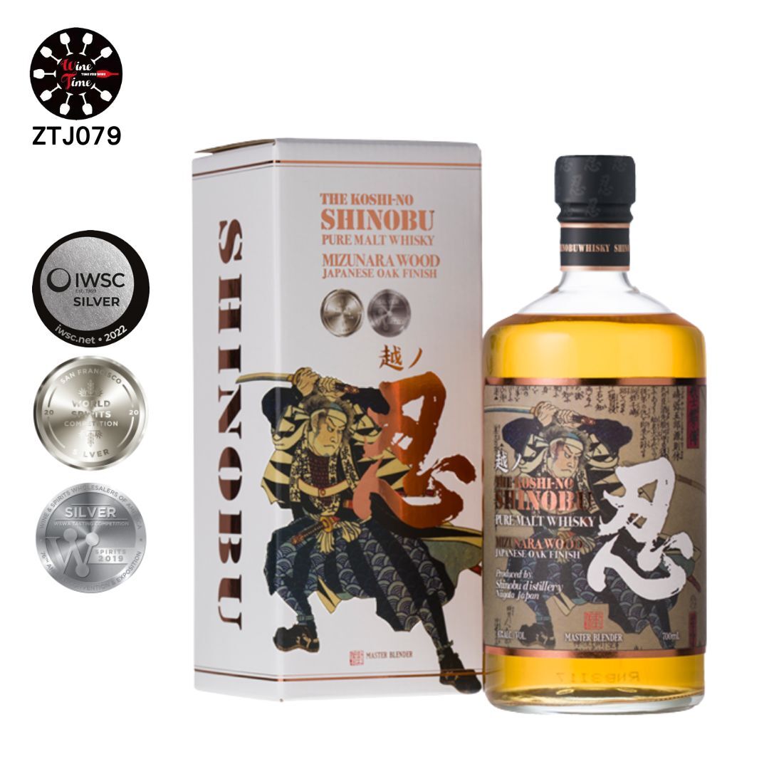 Shinobu 忍 Pure Malt Whisky Mizunara Wood Japanese Oak Finish 純麥水楢桶熟成威士忌 700ml (白盒武士標)