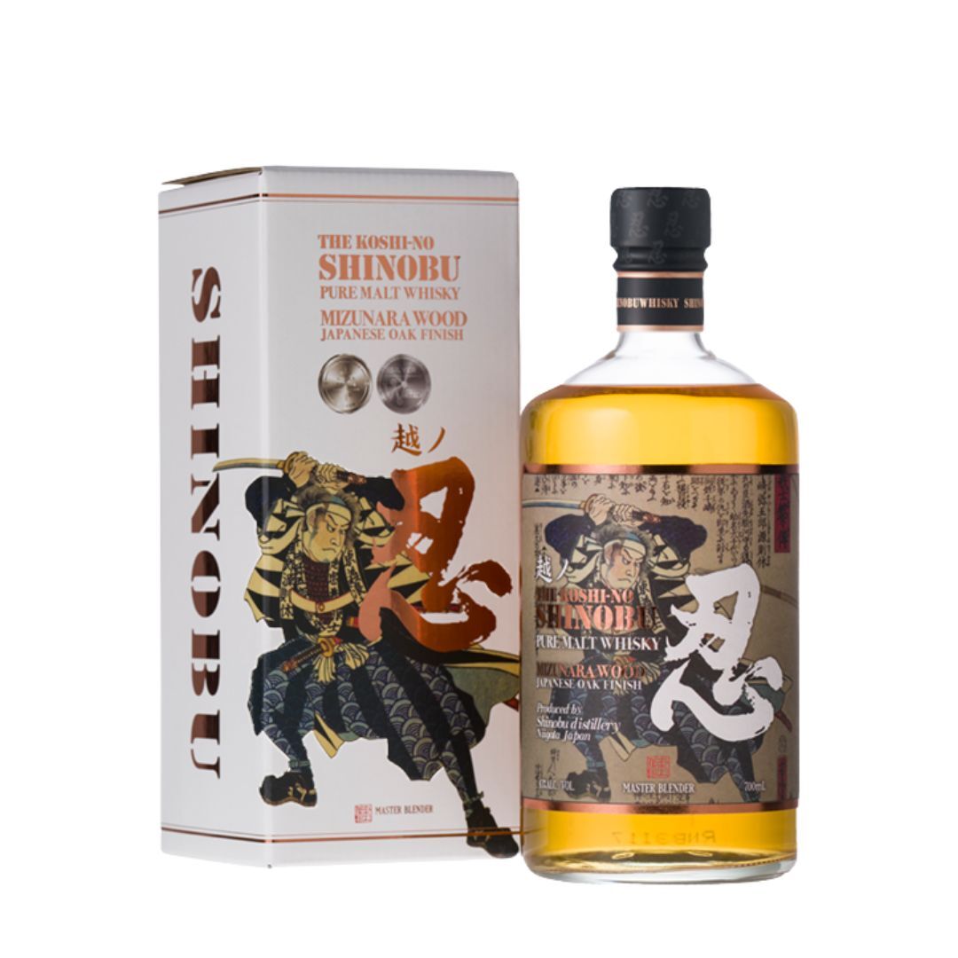 Shinobu 忍 Pure Malt Whisky Mizunara Wood Japanese Oak Finish 純麥水楢桶熟成威士忌 700ml (白盒武士標)