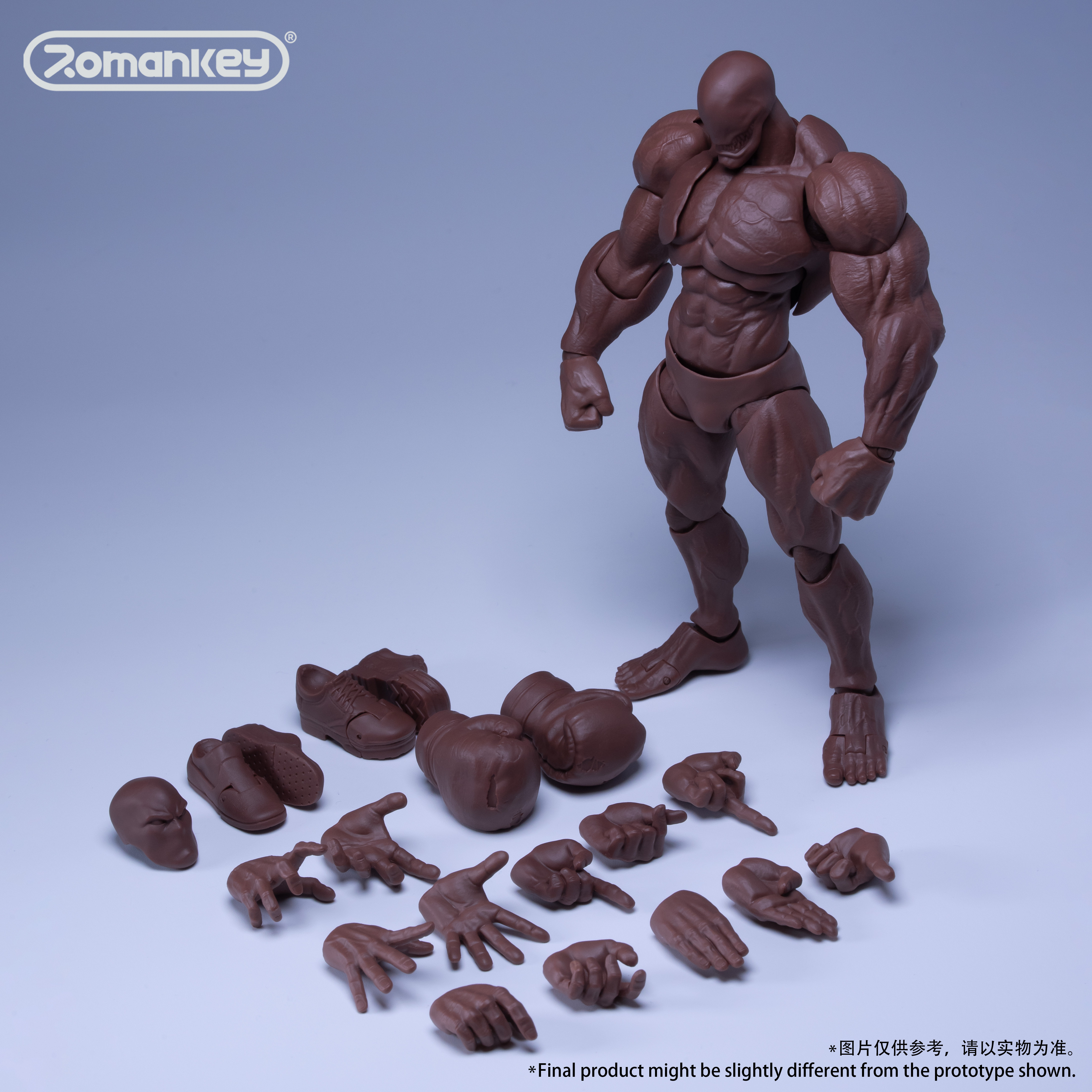 Romankey 1/12 男性 デッカ物 BIG GUY 上海WF限定ブラック Romankey X COWL Big Guy Torso 1/12 Scale Action Figure Black