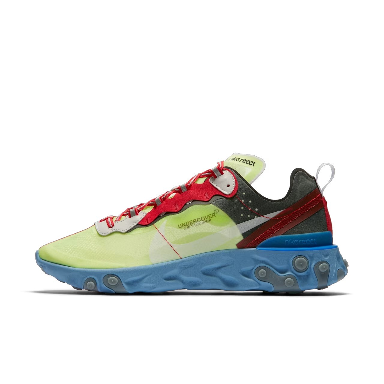 Undercover x Nike React Element 87 螢光藍綠 半透明 BQ2718-700