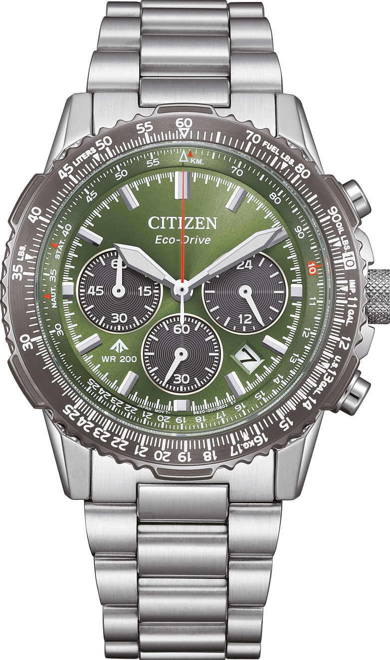 萬年鐘錶 - Citizen 星辰錶   Promaster 空中之鷹光動能三眼計時男錶 CA4664-60W  錶徑40MM