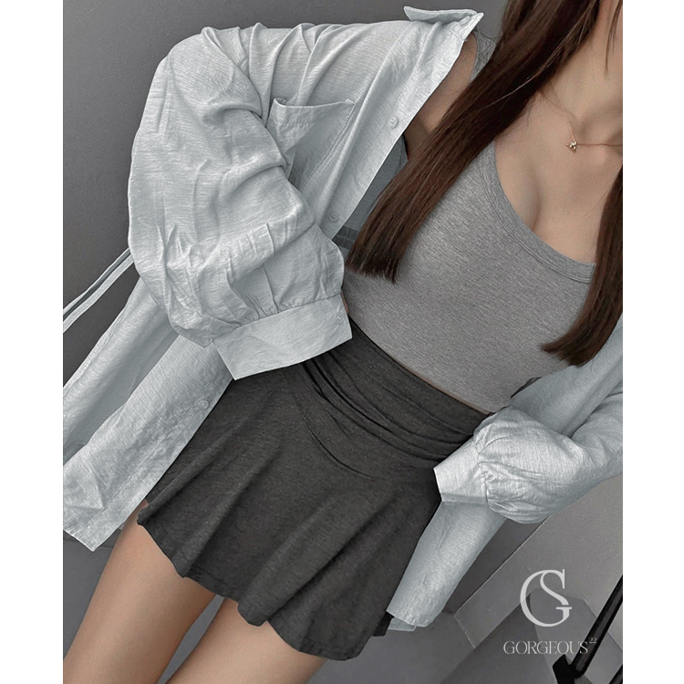 G5114 現貨「莫代爾涼感抓皺褲裙」