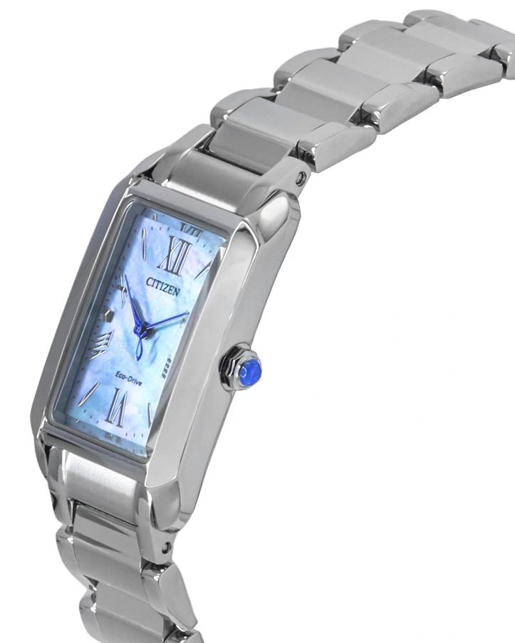 萬年鐘錶 - Citizen 星辰錶 L系列  羅馬時尚珍珠貝光動能方形女錶  EW5620-55N  錶徑19.5MM