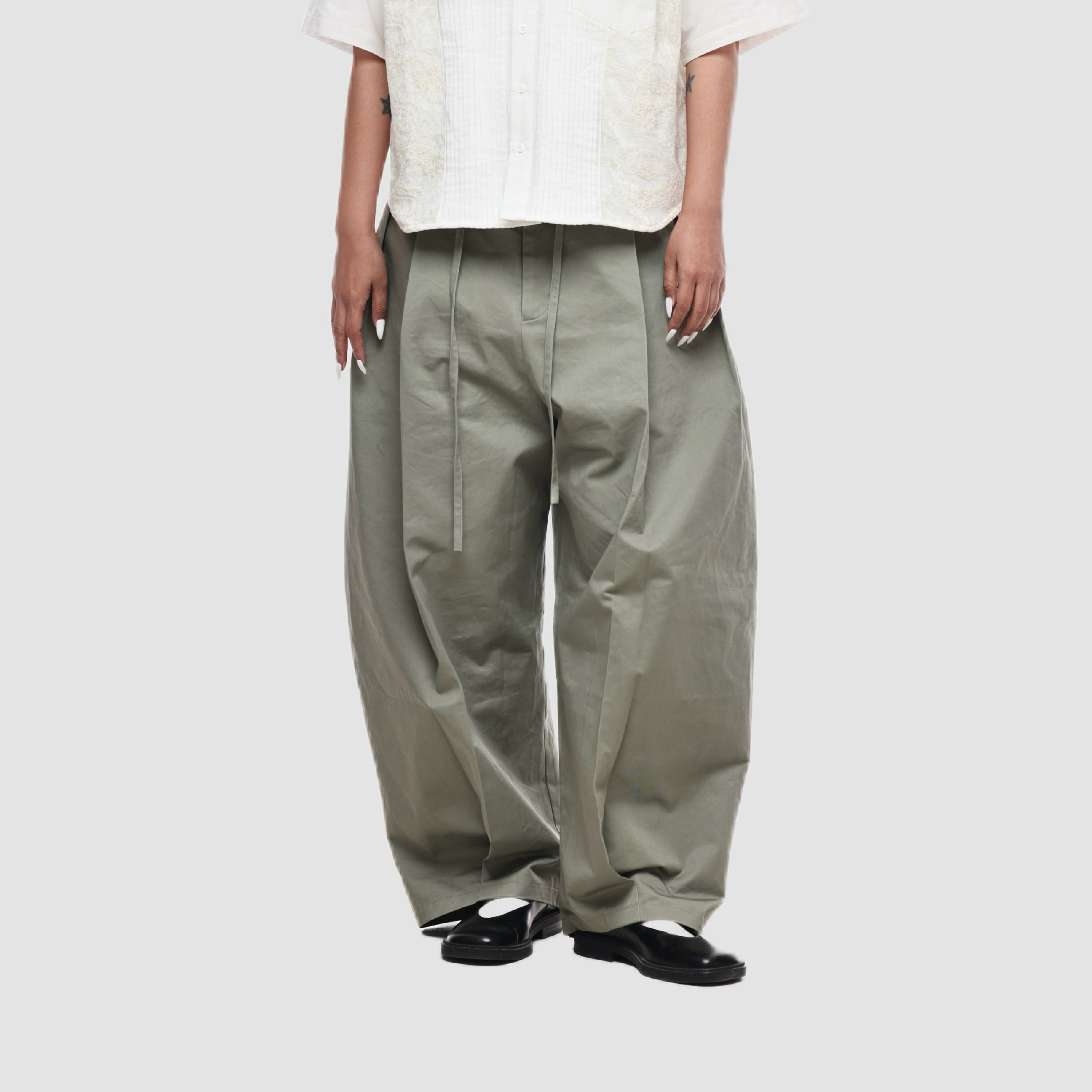 パンツ 6Crayon Baggy Pleated Chino Pants 6cRAyon Double-Pleated Pants 闊腿雙褶長褲