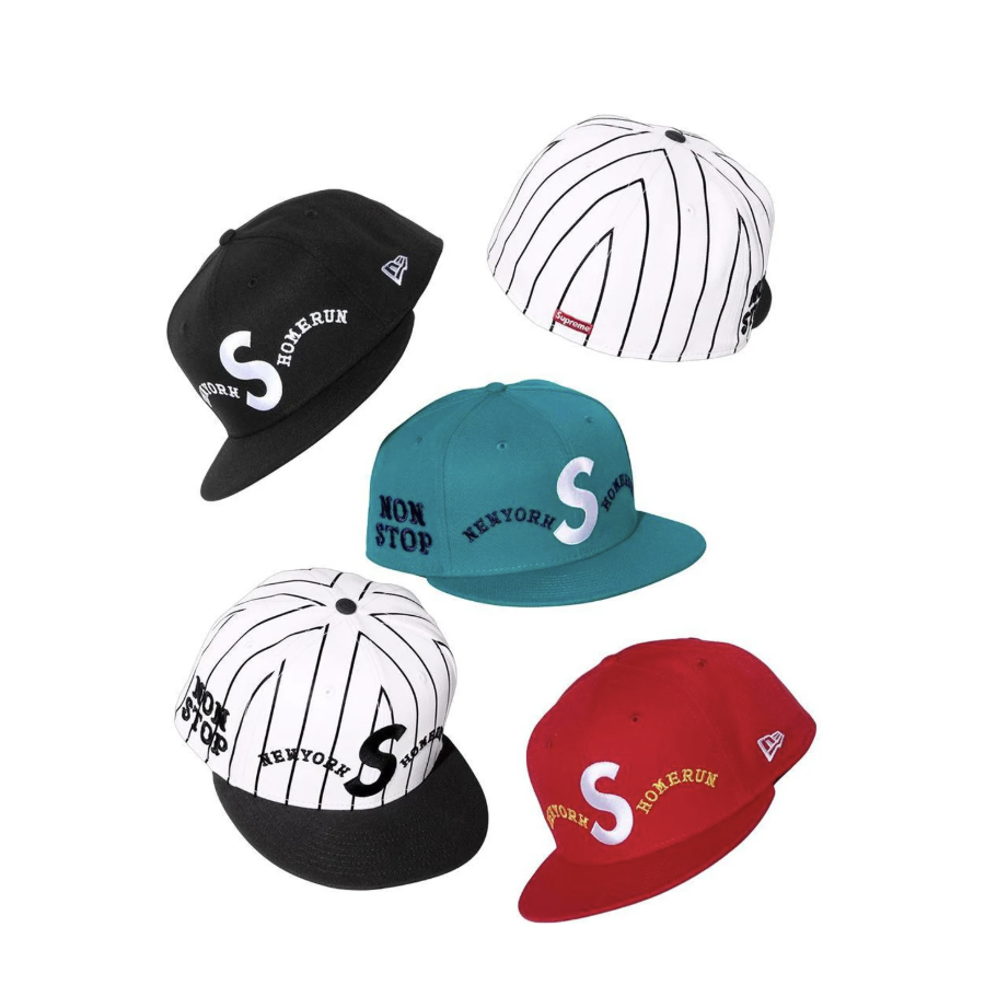 -(B05)-SUPREME X HOMERUN S LOGO NEW ERA 全封帽 黑色/條紋/綠色/紅色-SS25H119