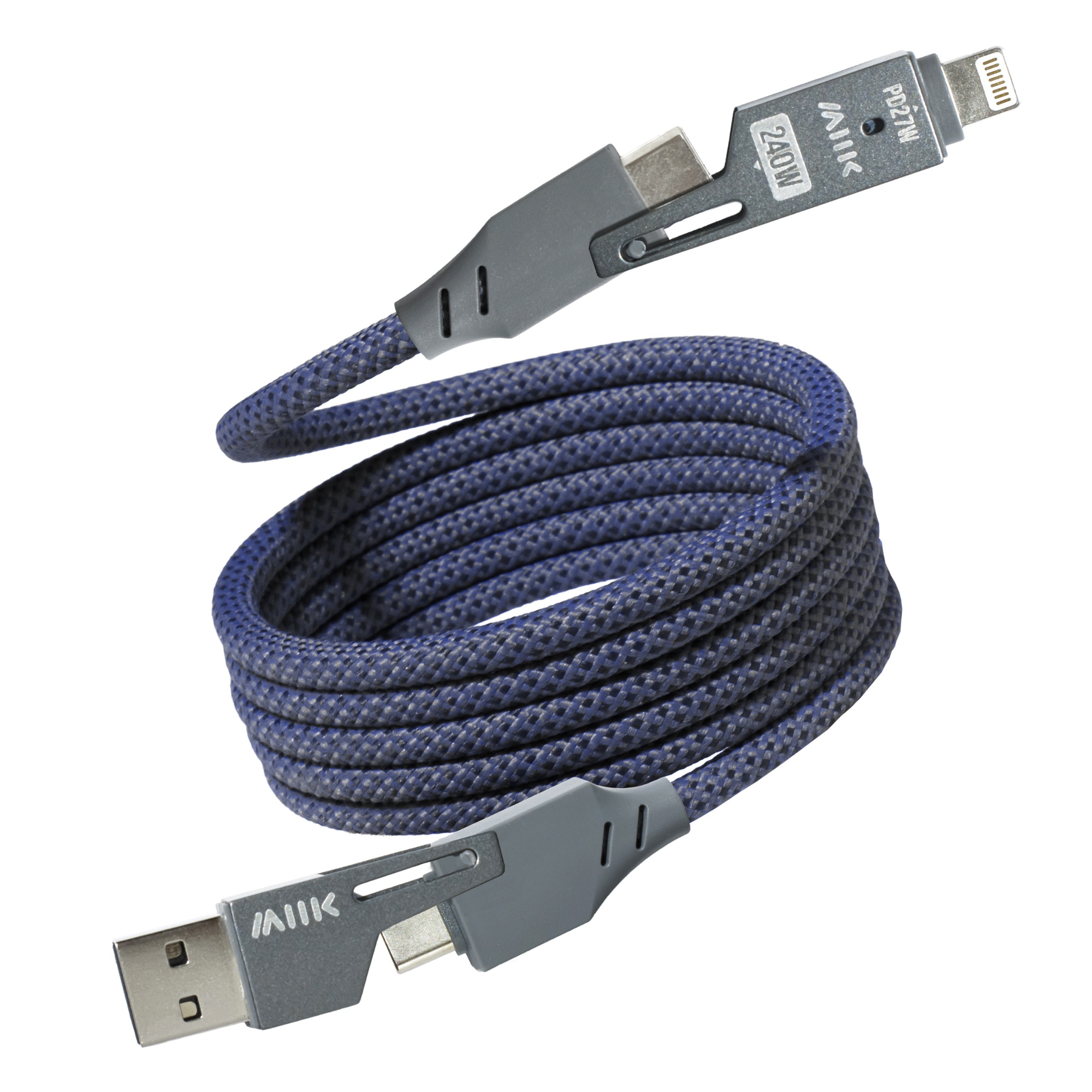 M2K【4合1】240W 磁吸線 (轉換頭) - 灰藍色