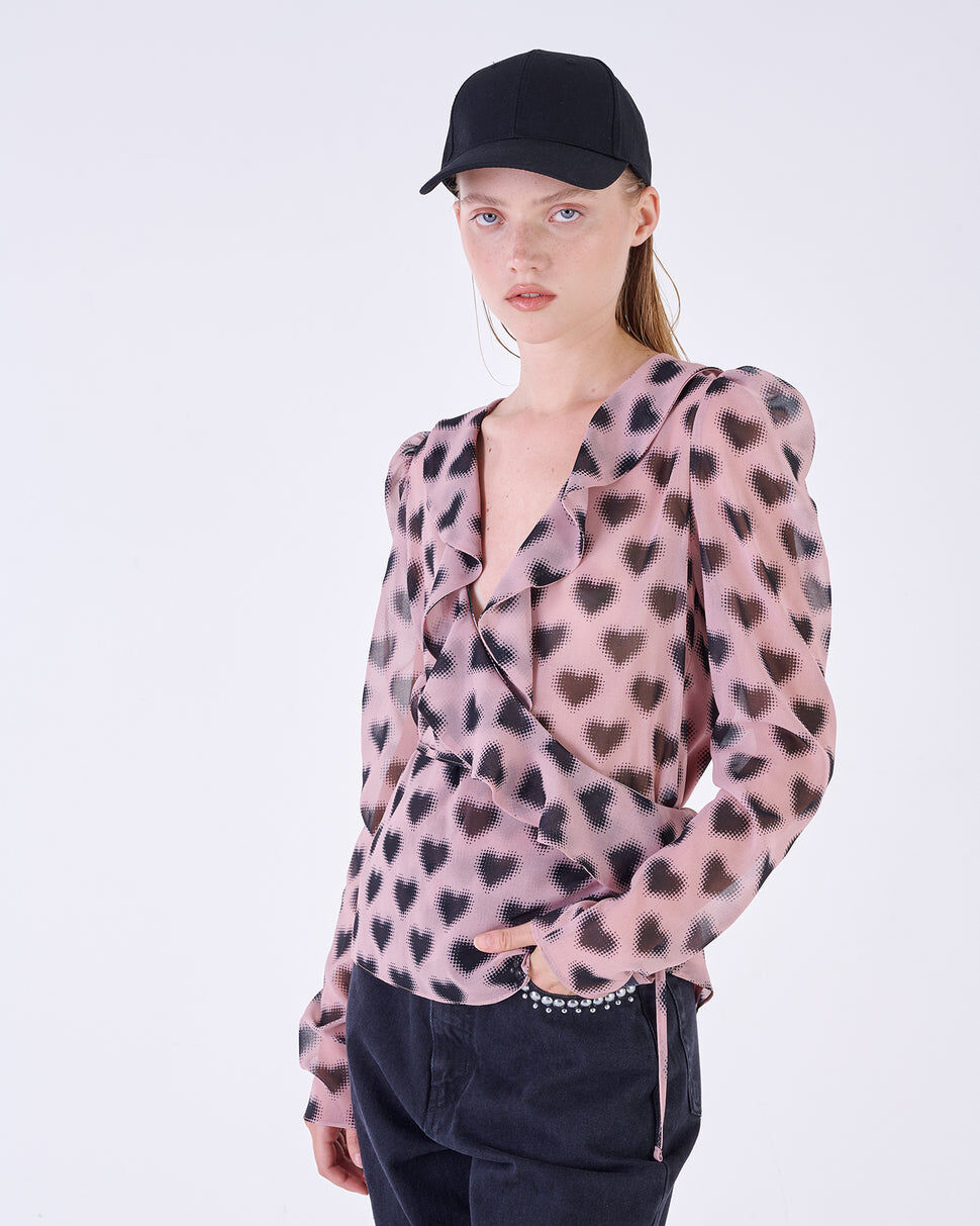 【Silvian Heach】甜美愛心長袖襯衫