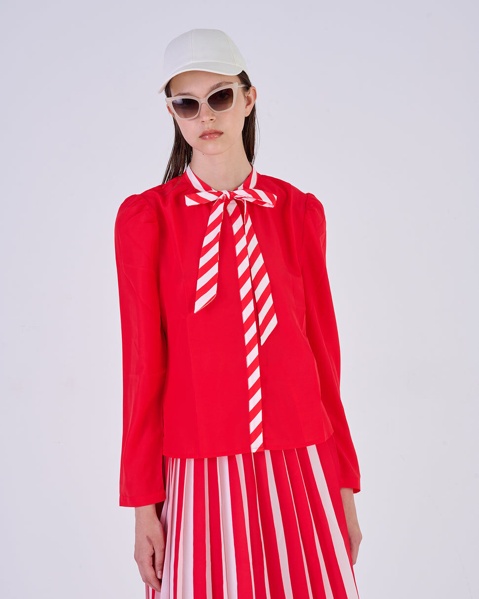 【Silvian Heach】甜美綁帶長袖襯衫