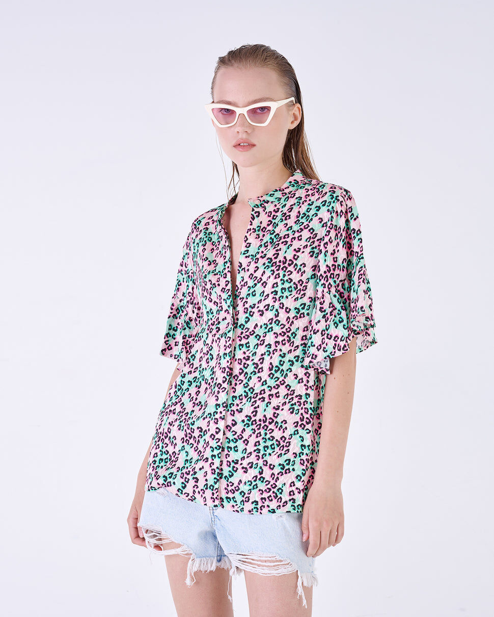 【Silvian Heach】甜美點點短袖襯衫