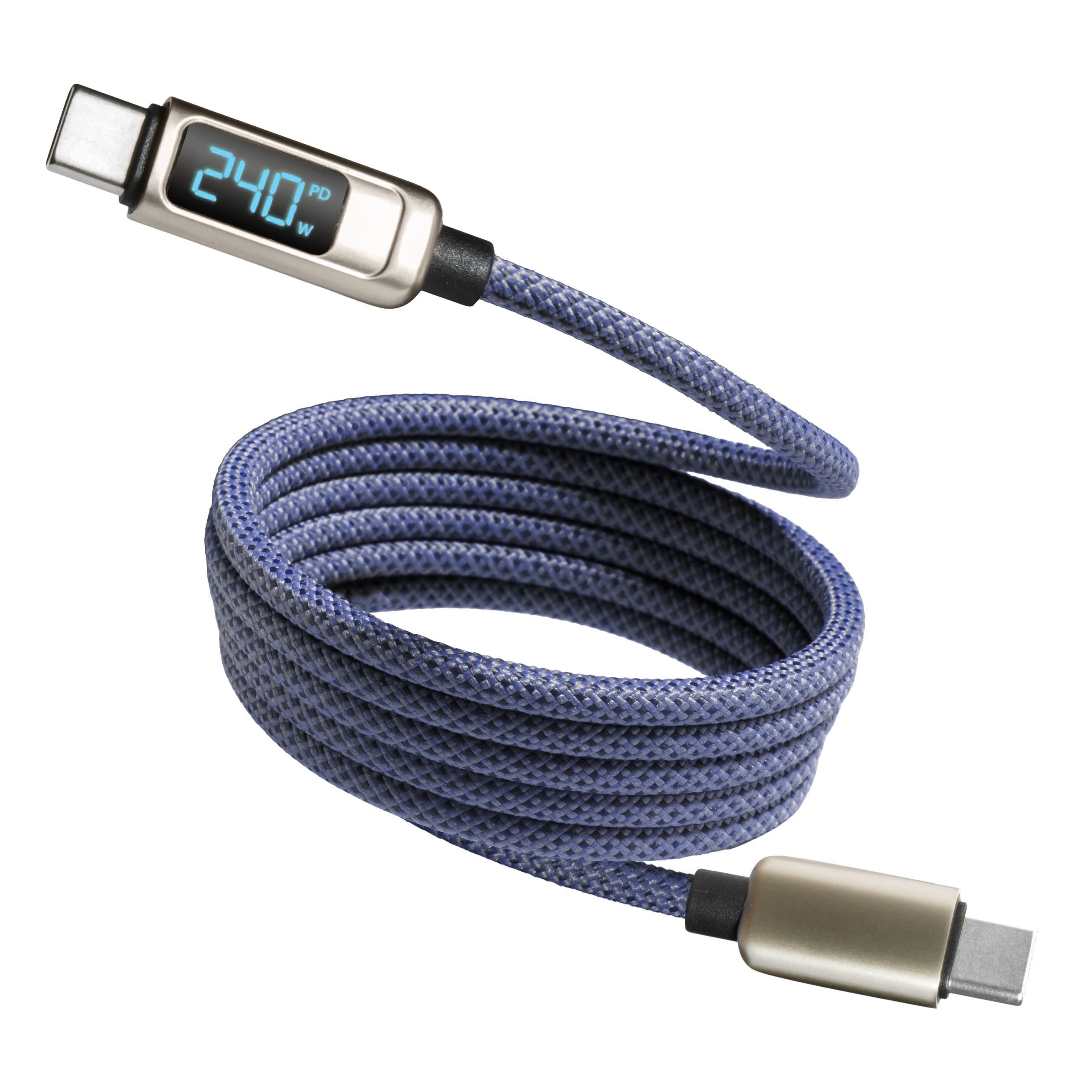 M2K【LED 顯示】240W 磁吸線 (C to C) - 灰藍色