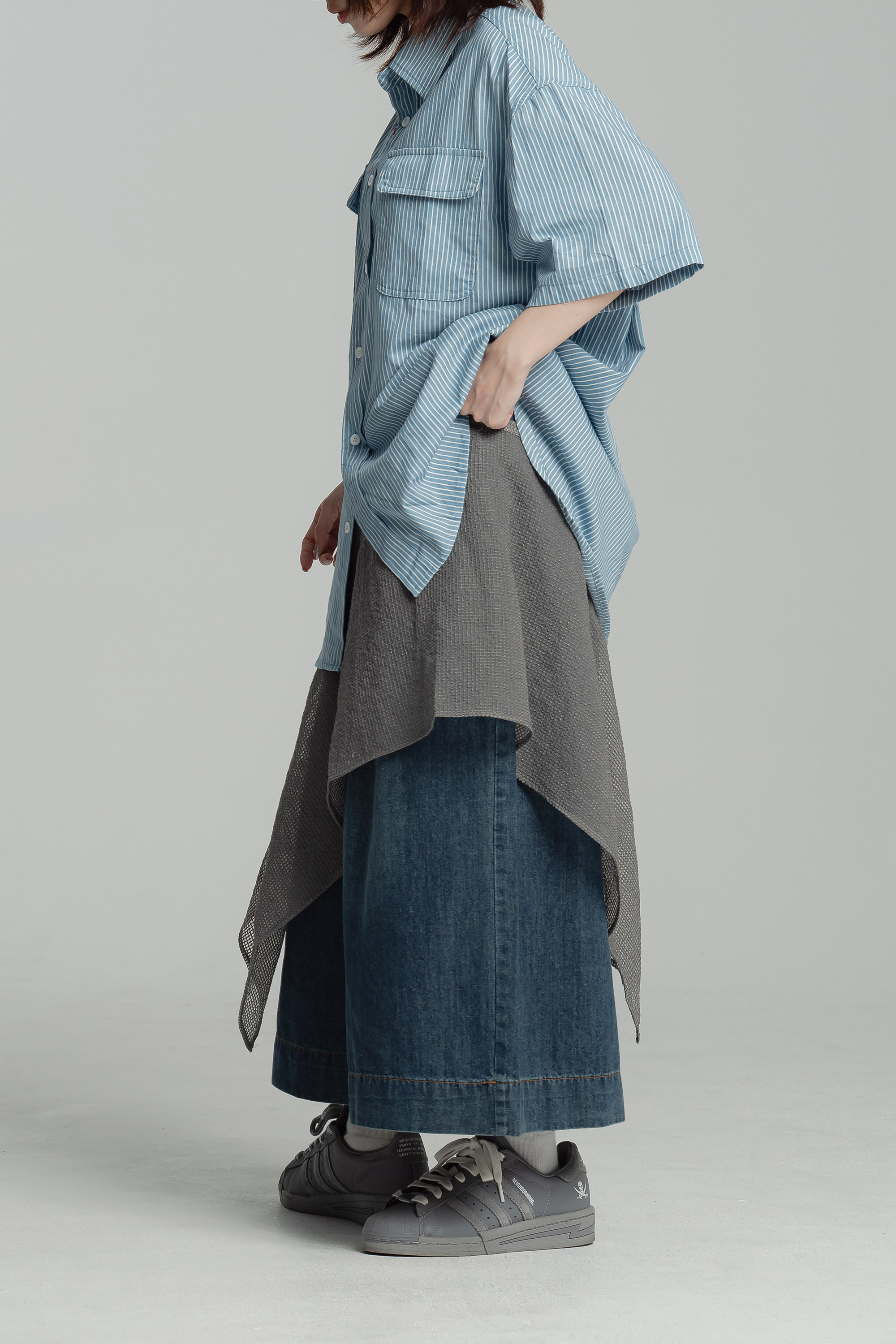 日系多層次綁帶罩簾 3色