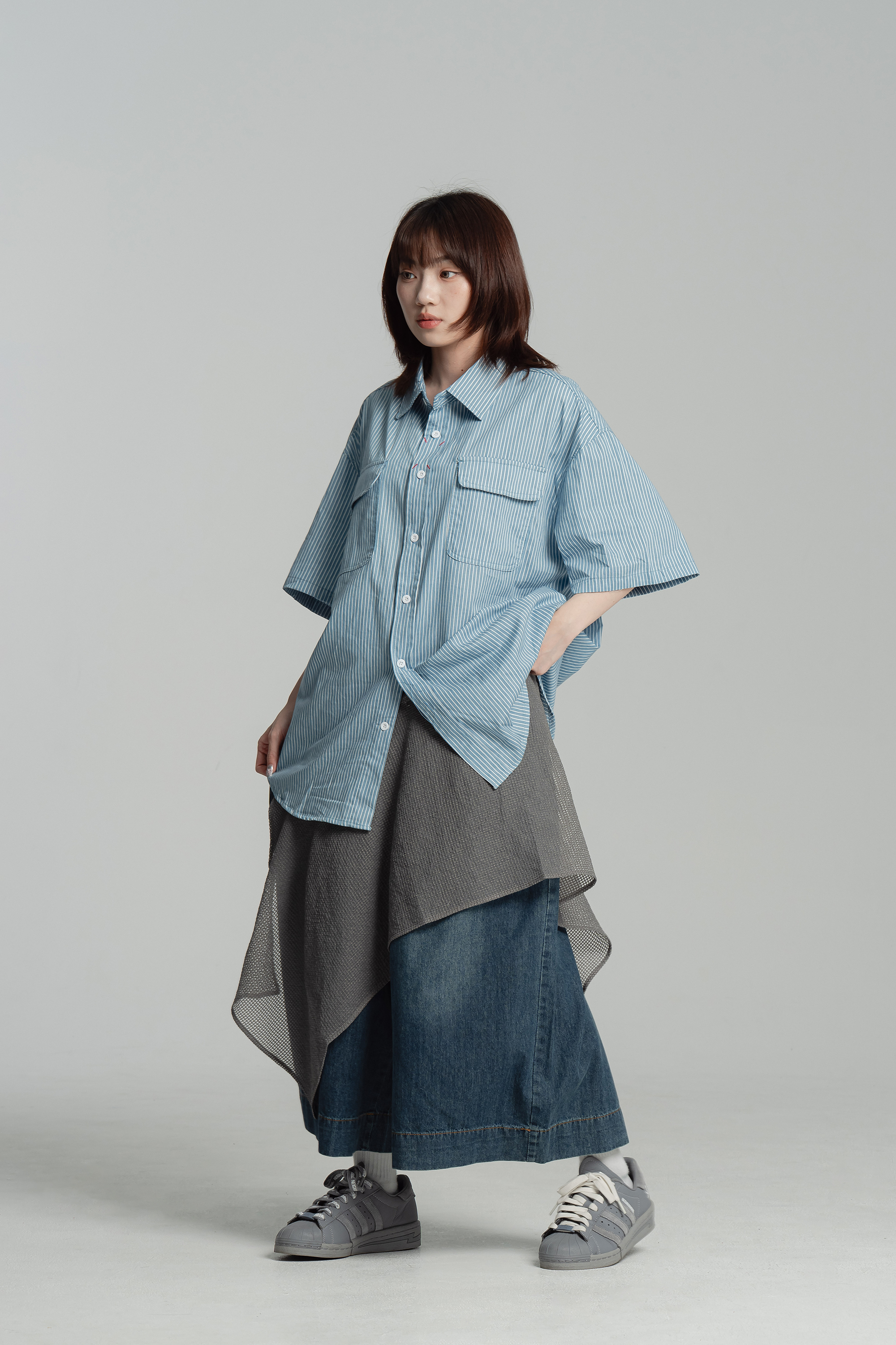 日系多層次綁帶罩簾 3色