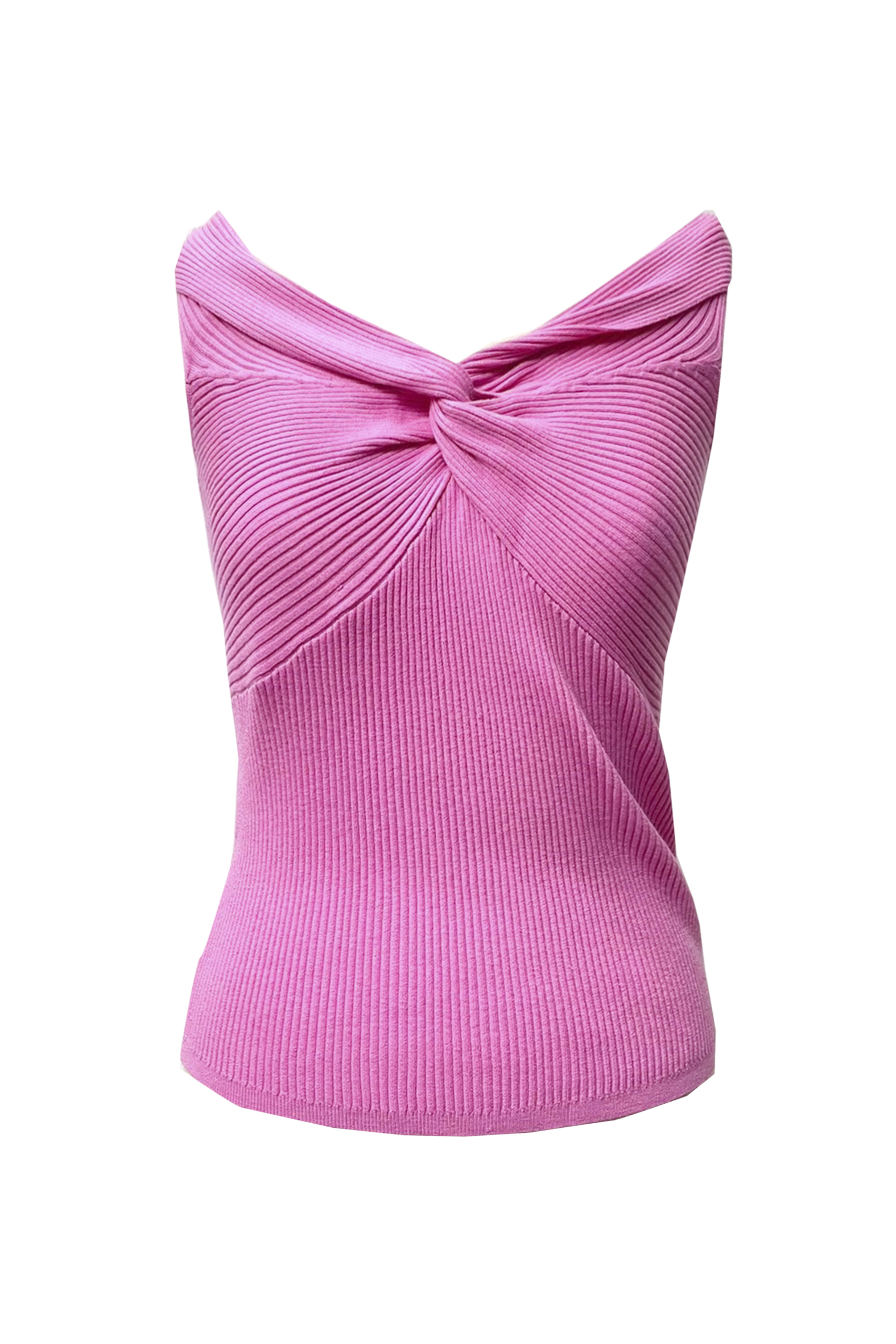 BE10300A1 扭結無袖針織上衣 (2色)