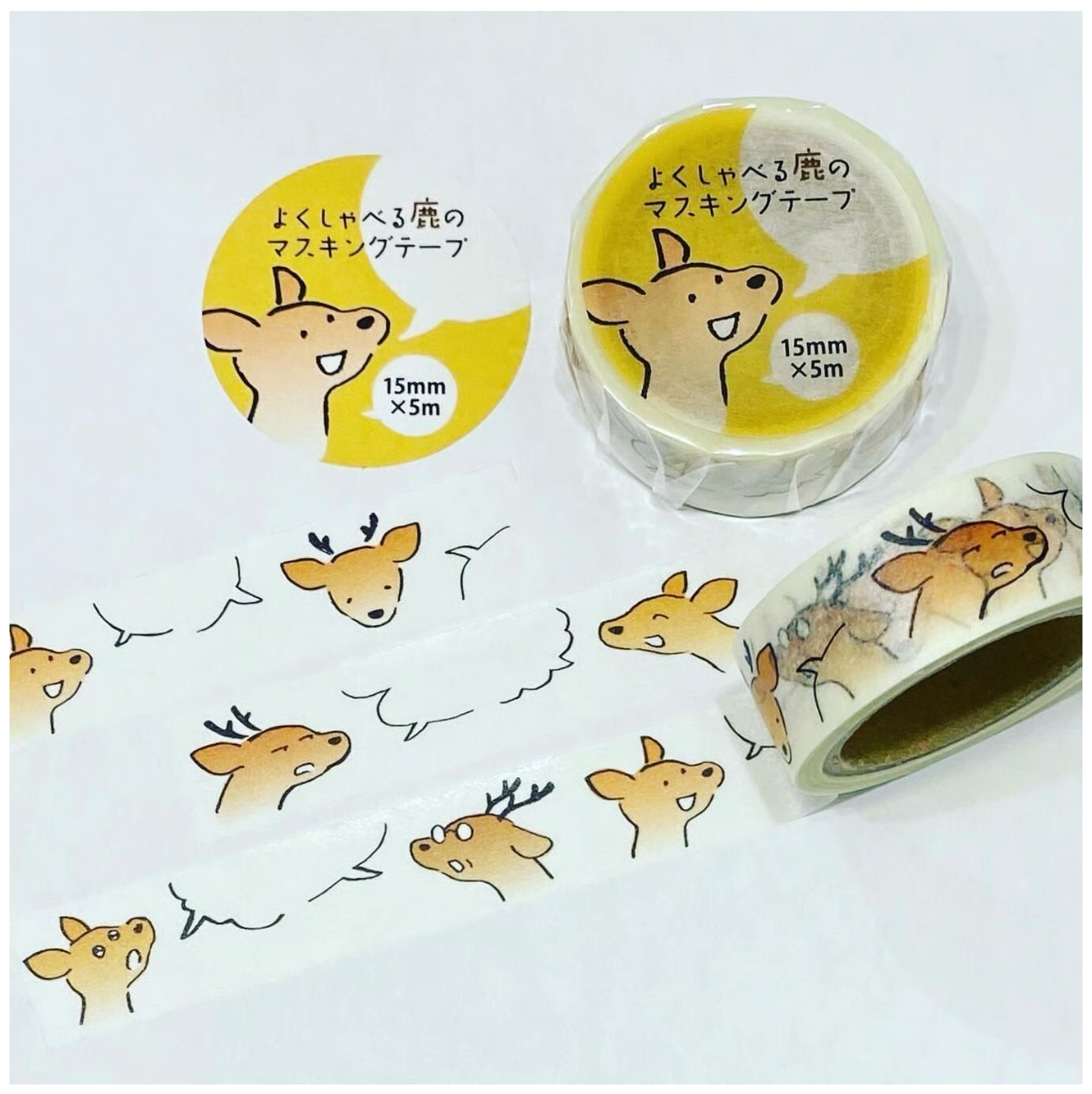 『coto mono』よくしゃべる鹿のマスキングテープ（鹿能說善道遮蔽膠帶）