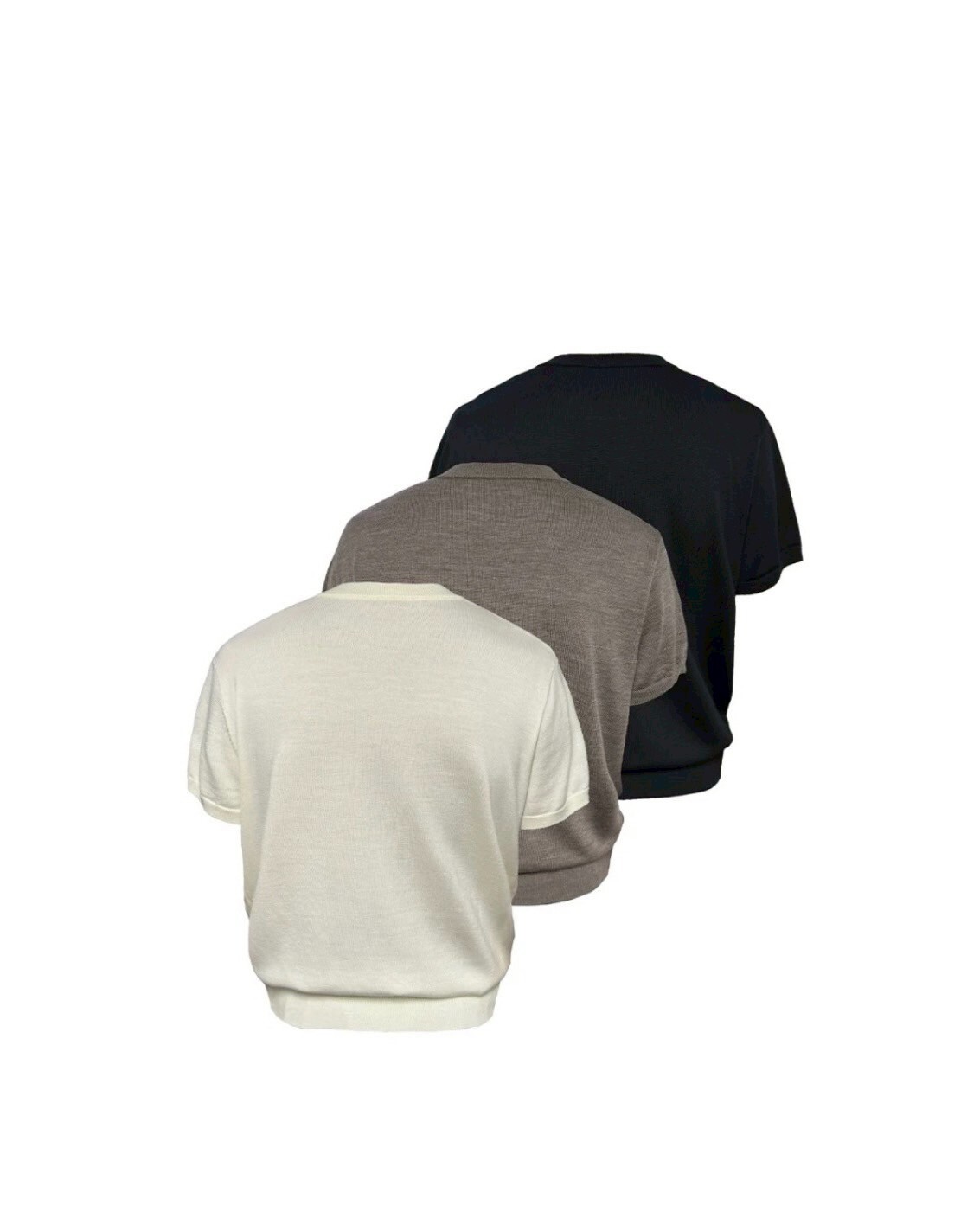 JCA 簡約 綿羊毛 防縮 收口 螺紋 線條 #短袖