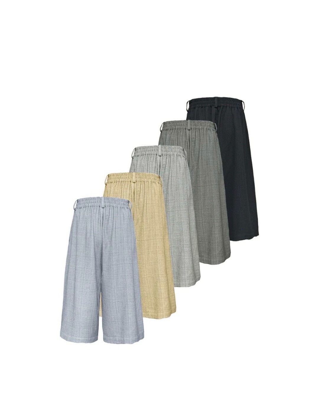 JCA 泡泡摺 小格紋 打褶褲 舒適 短褲 #七分褲