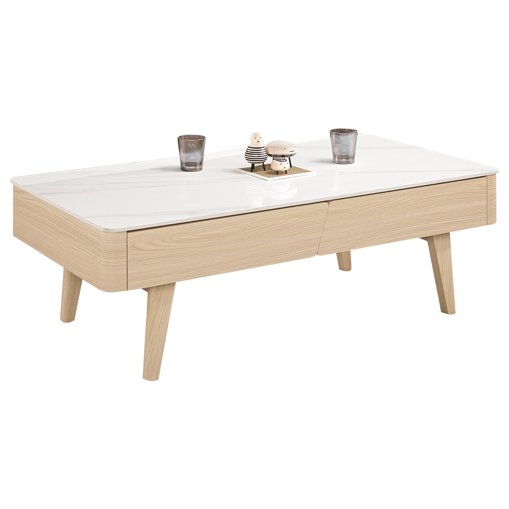 恩洛4尺二抽岩板大茶几