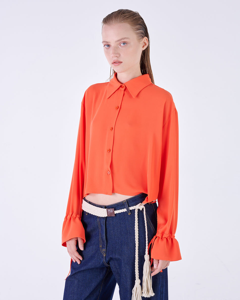 【Silvian Heach】Y2K短版長袖襯衫