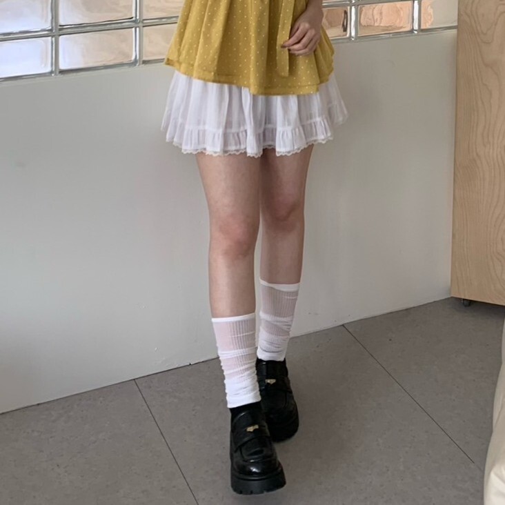 響應夏季 透膚薄料泡泡襪/袖套